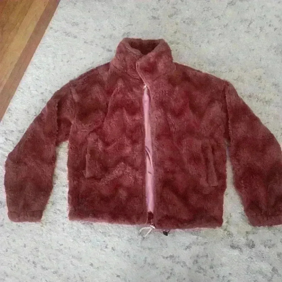 Urban Outfitters Womens Rust Brown Eva Faux Fur Jacket S - Picture 8 of 15